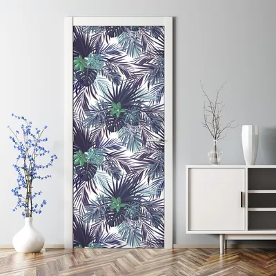 Produktbild von Dekorative Türposter Klebefolie selbstklebend Wandaufkleber  Blätter abstrakte 77 x 200 cm