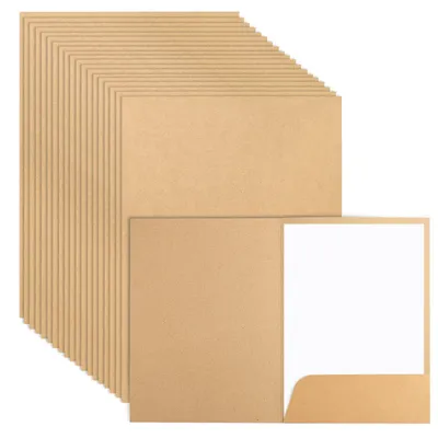 Produktbild von 20 Stück Braune A4 Präsentationsmappen - Karton Dokumentenmappe für Büro