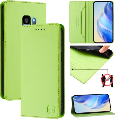 Image de Étui en cuir pour Samsung Galaxy S9, étui à rabat avec fentes pour cartes, portefeuille et support Vert