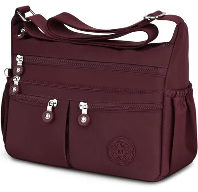Obrázek produktu pro Crossbody kabelka dámská - Nylonová taška přes rameno - Tmavě šedá - 31 x 12 x 22 cm - Na práci, cestování a každodenní použití
