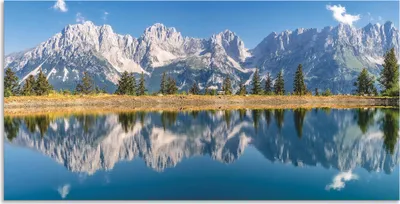 Produktbild von ARTland Wandbild Alu für Innen & Outdoor Kaisergebirge Tirol Größe: 60x30 cm