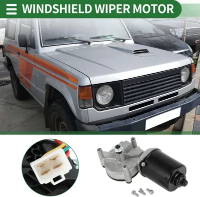 Image de Moteur D'Essuie-Glace De Pare-Brise De Voiture Moteur D'Essuie-Glace Avant De Remplacement Pour Dodge Pour Raider 1987-1989 Pour Mitsubishi Montero 1983-1991 No.Mb249196 4 Broches
