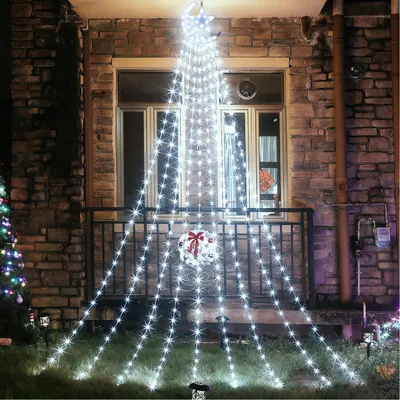 Produktbild von 3.4m 350 LED Lichterkette 8 Lichtmodi mit Stern Weihnachtsbeleuchtung für Weihnachtsbaum Garten Party Deko, Weiß