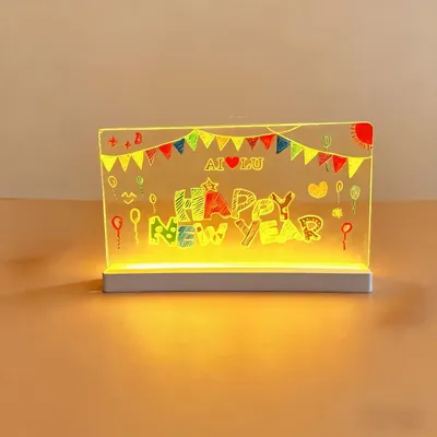 Produktbild von LED Zeichenbrett 30x20cm, Leuchtende Schreibtafel, 12 Farben Marker, Abwischbare Memo Tafel mit Verstellbarem Ständer, LED Zeichenbrett, Kreatives Geschenk, Notizblock Transparent