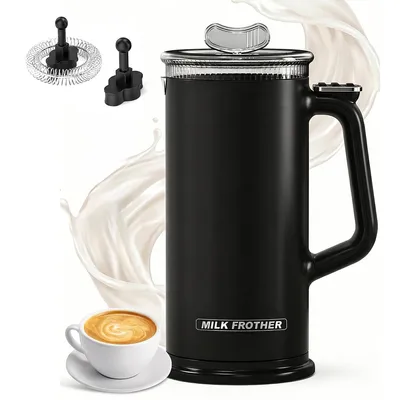 Produktbild von 4-in-1 Elektrischer Milchaufschäumer, 350 ml automatischer Aufschäumer für heißen & kalten Milchschaum, Auto-Abschaltung für Kakao & Cappuccino
