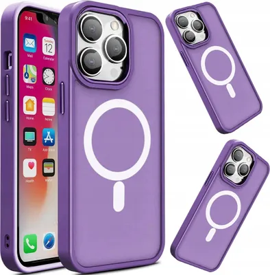 Obrázok produktu pre Farebné matné puzdro s ochranou Magsafe pre Iphone 15Pro Purple