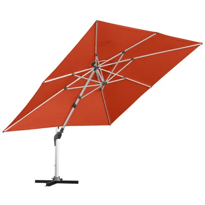 Produktbild von anndora 3,5 x 3,5m Ampelschirm quadratisch terracotta - Aluminium - Kurbelöffnung - Doppeldach