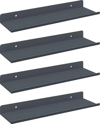 Image de Étagère flottante 4 pcs Anthracite 30 x 9 x 2,5 cm Acier