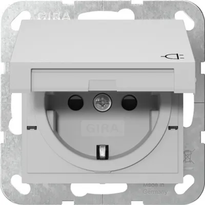 Produktbild von Gira Schutzkontaktsteckdose Typ F 16 Ampere 250 Volt mit Klappdeckel