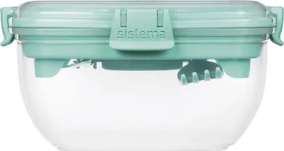 Produktbild von Sistema SI21356 Salatbox To Go 1, inkl. Besteck, 1 l (Farbe zufällig, 1 Stück)
