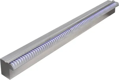Zdjęcie produktu dla vidaXL Basenowa fontanna wodospadowa z diodami LED Prostokątna stal nierdzewna 90 cm