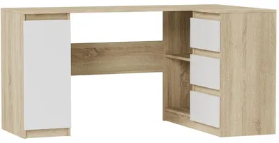 Obrázek produktu pro Psací stůl rohový 150 cm 3 zásuvky skříňka FRAMIRE N-12 mix sonoma