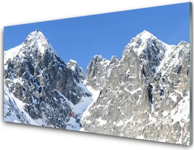 Immagine prodotto di Stampe su vetro acrilico, dimensioni 100x50 cm, ideale per decorare pareti. Motivo: montagne innevate, paesaggio