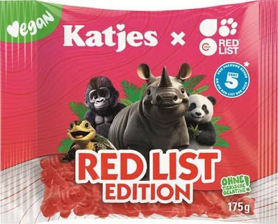 Produktbild von Katjes Red List Edition 175g - vegan ohne tierische Gelatine