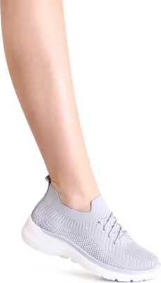 Produktbild von topschuhe24 2720 Damen Plateau Sneaker Light Slipper, Farbe:Grau, Größe:37 EU