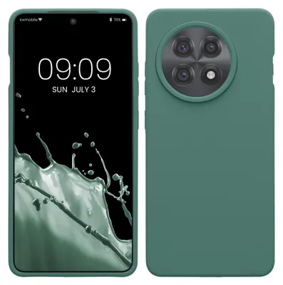 Zdjęcie produktu dla Etui kwmobile do telefonu OnePlus 13R – silikonowe etui – obsługa ładowania bezprzewodowego – etui ochronne w kolorze zielonym