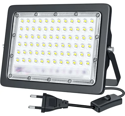 LED-Außenstrahler 50W 5000lm 6500K IP66 mit Stecker
