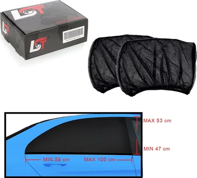 Produktbild von Universal Auto Sonnenschutz Sonnenabdeckung 2 teilig Seitenfenster durchsichtig