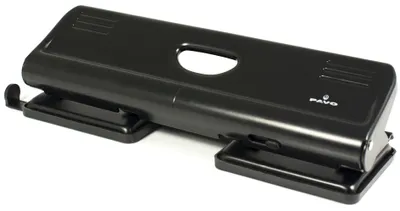 Produktbild von PAVO 4fach-Locher bis 22 Blatt, Doppel-Locher ENDURE aus Metall in Schwarz,
