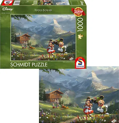 Produktbild von Schmidt Spiele Thomas Kinkade Studios: Disney Dreams Collections - Mickey & Minnie in den Alpen, 1000 Stück(e), Cartoons, 12 Jahr(e)