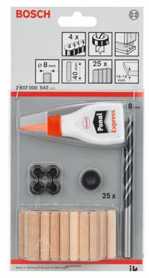 Zdjęcie produktu dla 32-częściowy zestaw kołków drewnianych 8 mm, 40 mm