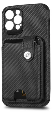 Produktbild von Brieftaschenhülle mit Kartenfach, PolyurethanHülle mit Ständer und Kartenfächern, kompatibel mit iPhone 14 Pro Max, schwarz