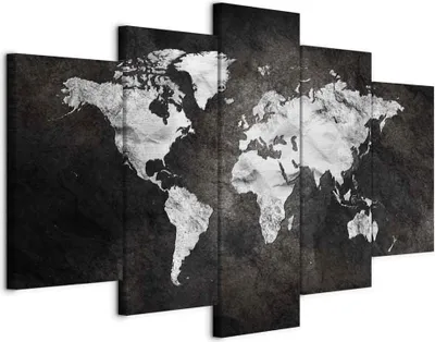 Produktbild von Italienischer Leinwand Leinwandbild - Dark World (5 Parts) Wide 100x50 cm Karten k-A-0430-b-m