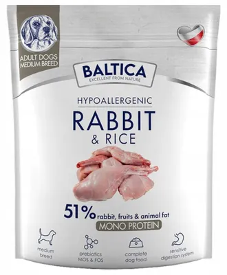 Obrázek produktu pro BALTICA NUTRACEUTIC Hypoalergenní Králík a Rýže M 1 kg