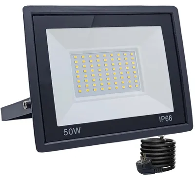 LED-Außenstrahler 50W, kaltweiß, IP66, 3000K, 3m Kabel