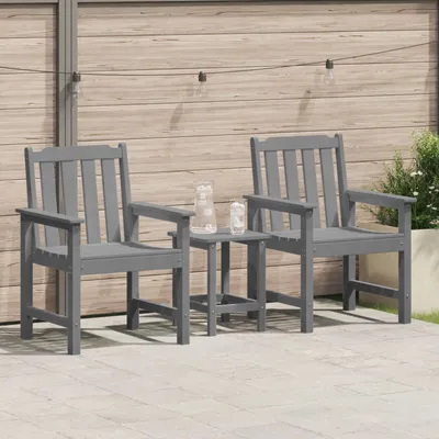 Produktbild von Möbel Gartenstühle 2 Stk Hellgrau HDPE - Gartenstühle 42006606
