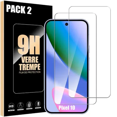 Image de Verre Trempé pour Google Pixel 10 - Installation Facile 9H Résistant Transparent Pack de 2