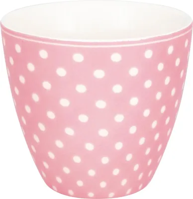 Produktbild von Greengate Latte Cup Becher DOTTY PALE PINK Rosa mit weißen Punkten Kaffeebecher