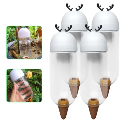Obrázek produktu pro Automatické zavlažování pro rostliny v květináčích, květinový dávkovač vody, keramická hlavice, zalévací konvička, kapkové zavlažování pro zahradu, pokojové rostliny, 4 ks
