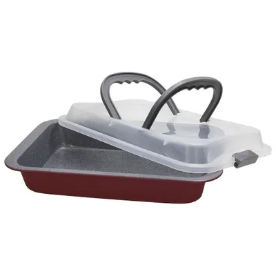 Immagine prodotto di Tognana, teglia da forno "Sweet Cherry" con coperchio per il trasporto, rettangolare, dimensioni 32 x 22 x 6 cm