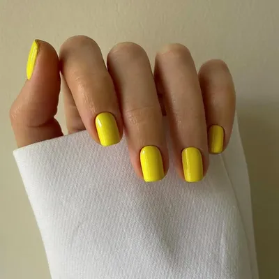 Productafbeelding van Kunstnagels, kort, vierkant, geel, 24 stuks