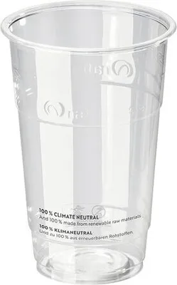 Produktbild von 50xTrinkbecher 250 ml mit Eichstrich Ø 76 mmKunststoff PLA