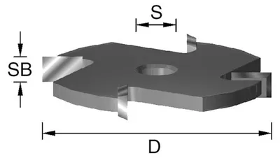 Obrázok produktu pre BRÜCK fréza na drážky v doskách typu 25542, D = 50,8 mm, SB = 5 mm, d = 8 mm | 2554200503