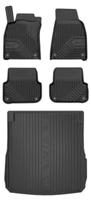 Imagen del producto de Alfombrillas de goma + bandeja de maletero para Audi A6 C6 2004-2006 (familiar) – juego de 5 piezas, , a medida – Wielganizator
