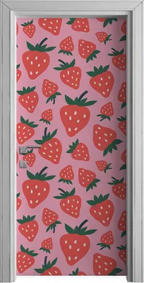Produktbild von Tür Selbstklebende 90x210 cm Türfolie Türtapete Klebefolie -  Erdbeeren Früchte
