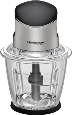 Zdjęcie produktu dla ROMMELSBACHER Multi chopper MZ 500 - mocny silnik, 4-ostrzowy specjalny nóż ze stali nierdzewnej, szklany pojemnik o pojemności 1,5 litra, czarny/chrom szczotkowany, 500 watów