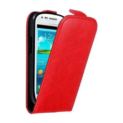 Image de Cadorabo Housse pour Samsung Galaxy S3 MINI Housse de protection en rouge Flip Etui Housse de téléphone portable Case Cover