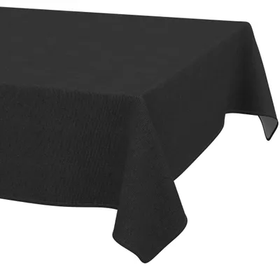 Produktbild von Tischdecke 140x280cm Rechteckig Schwarz DanceDirty abwaschbar Leinenoptik wetterfest Falschuni Modern mit Saumkante