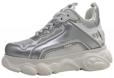 Produktbild von Buffalo Damenschuhe sportlicher Schnürer Silber Freizeit