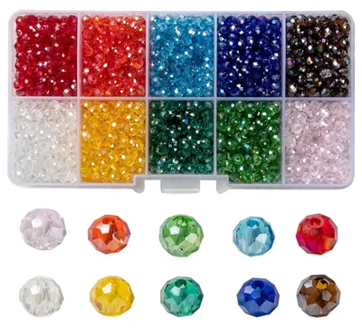 Productafbeelding van Set van 200 Glaskralen in 10 Kleuren voor DIY