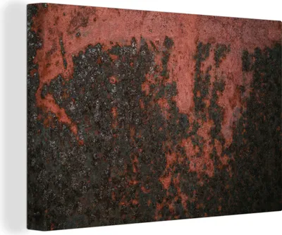 Produktbild von OneMillionCanvasses® - Leinwandbilder - 150x100 cm, Schwarz - Rost - Metall, Wandbilder Kunstdruck Wanddekoration - Foto auf Leinwand - Gemälde auf Holzrahmen
