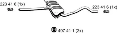 Produktbild von ERNST 123228 Mittelschalldämpfer Schalldämpfer für VW PASSAT Variant (3B6) PASSAT Variant (3B5) PASSAT (3B3) PASSAT (3B2)