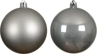 Produktbild von Weihnachtskugeln Kunststoff 6cm 12 Stück - Zart Grau