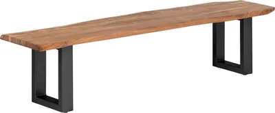 Produktbild von Holzbank Bullwer Akazie schwarz 190x40