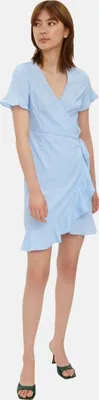 Produktbild von Vero Moda Kleid Gepunktetes Wickelkleid mit V-Ausschnitt und kurzen Ärmeln