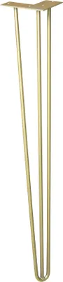 Produktbild von WAGNER Möbelbein HAIRPIN LEG Retro - 12 x 12 x 71 cm, Stahl, gold matt, Bein schräg & Anschraubplatte - 12827501